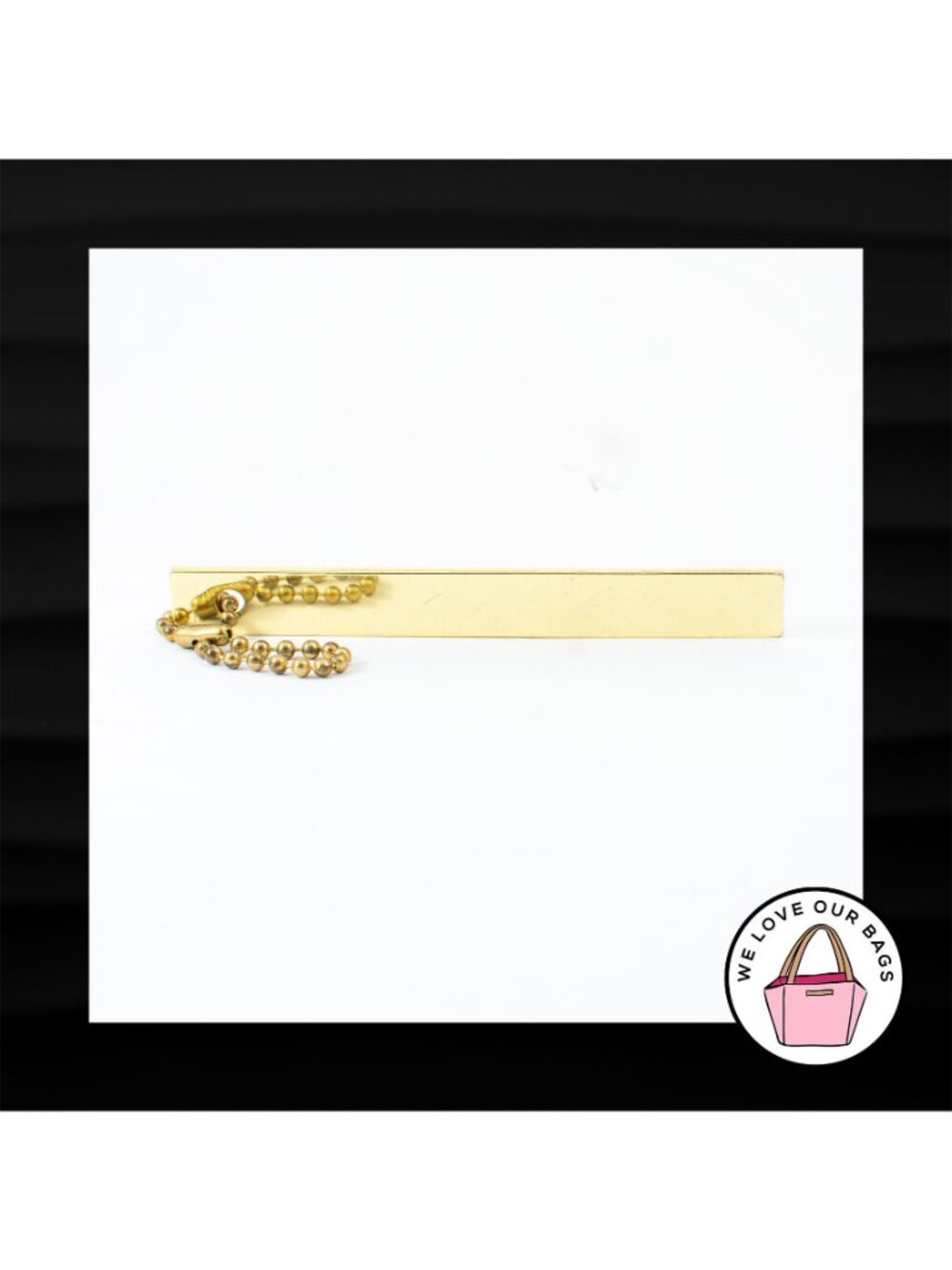 T TAHARI XL 4.25" GOLD BRASS METAL KEY FOB BAG CHARM KEYCHAIN HANG TAG - Picture 2 of 2